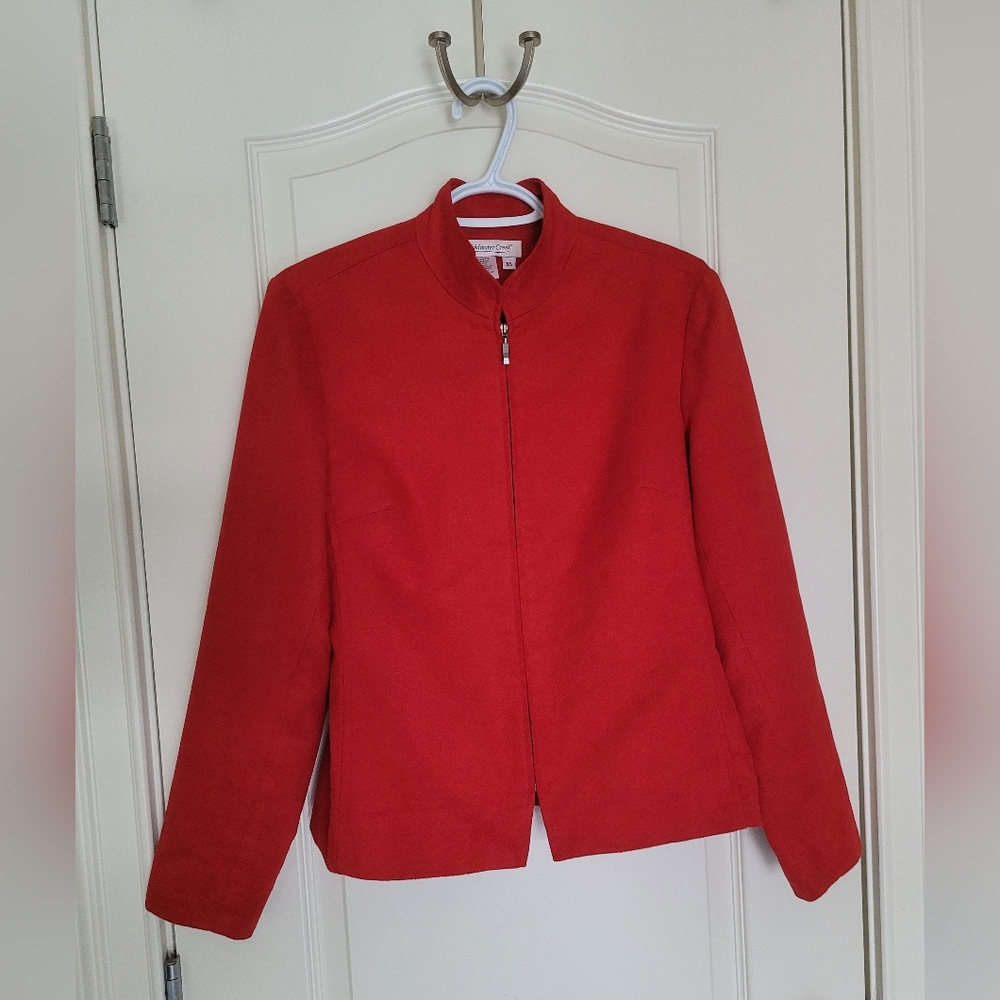 Coldwater Creek Red Synthetic Blend Jacket